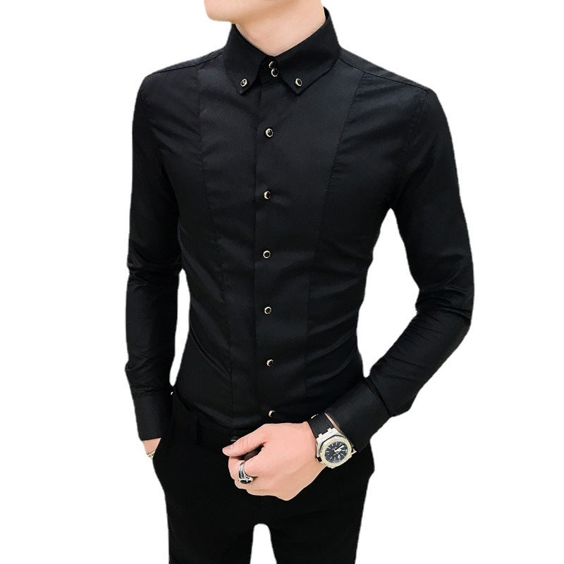 Men's Elegant Long Sleeve Shirt with Fine Button Details Lisslune