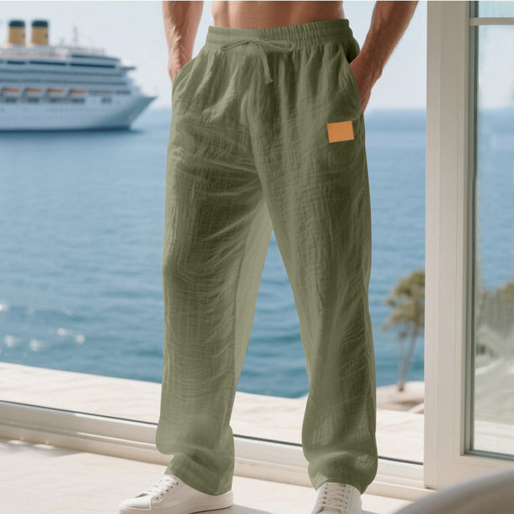 Men's comfortable and airy summer pants made of lightweight linen material Lisslune
