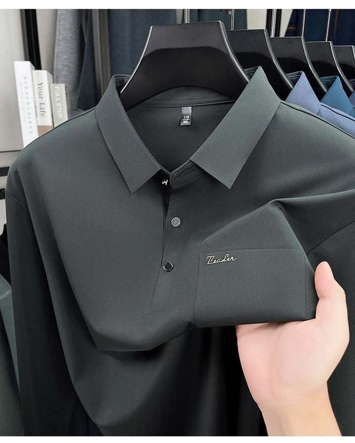Men's long-sleeved Giro polo shirt with chic lettering Lisslune