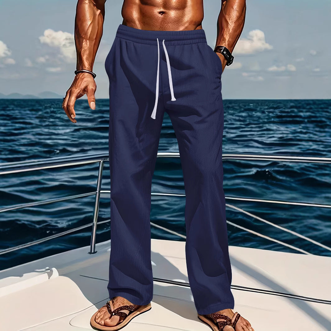 Men's comfortable leisure pants with elastic waist Lisslune
