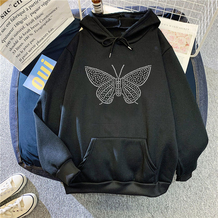 Women's hoodie with elegant butterfly design Lisslune