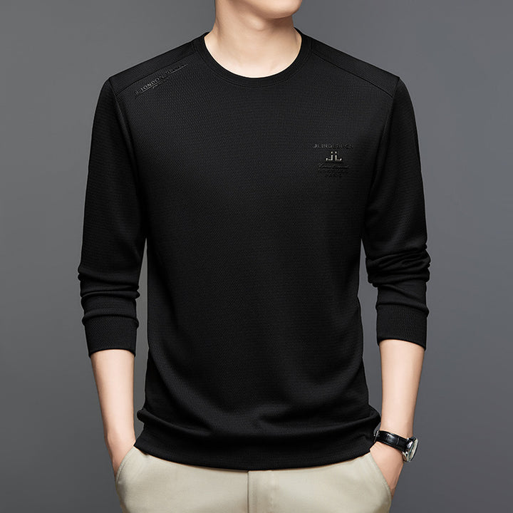 Men's Athletic Long Sleeve Sweater with Textured Design Lisslune