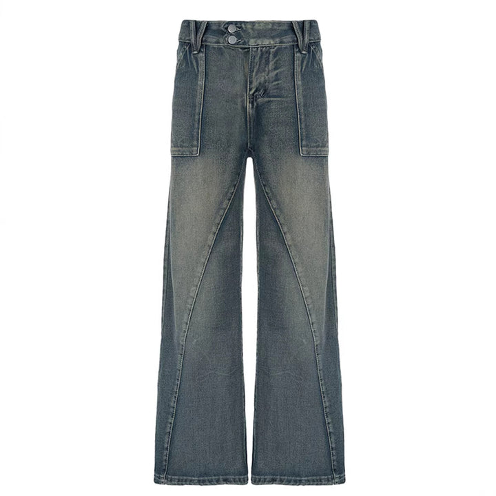 Damen weite Jeans mit lässigem Schnitt und einzigartigem Design Lisslune