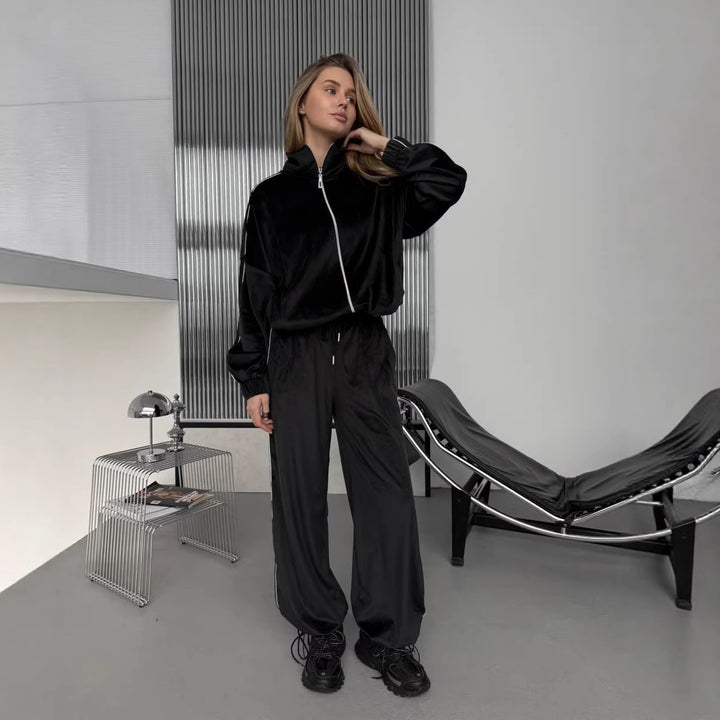 Women Sporty Satin Tracksuit Chic & Stylish