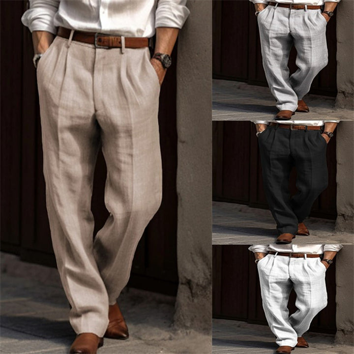 Men's elegant linen pants with casual cut and breathable properties Lisslune