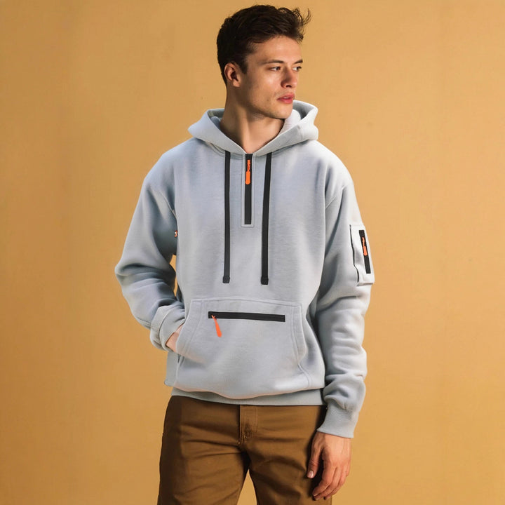 Men's sporty hoodie with practical pockets and stylish zipper Lisslune