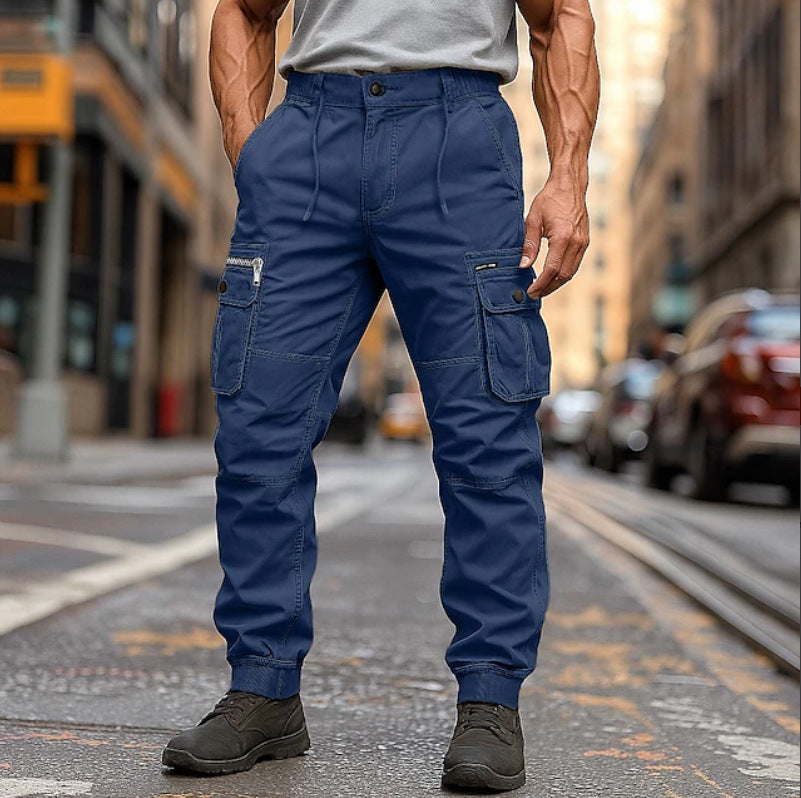 Men's cargo pants with multiple pockets and flexible fit Lisslune