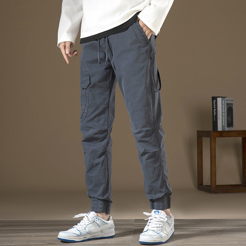Men's cargo pants with functional pockets and elastic waistband Lisslune