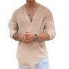 Men's long sleeve shirt with modern V-neck and elegant fit Lisslune