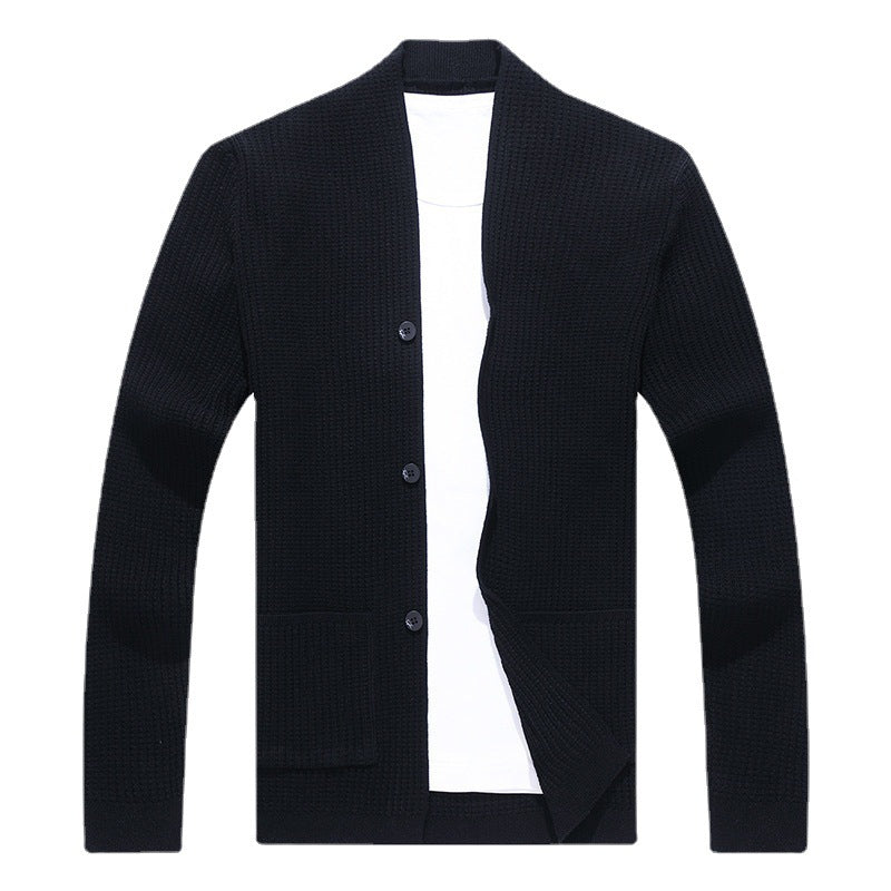 Men's Cardigan with Open Cut and Practical Pockets Lisslune