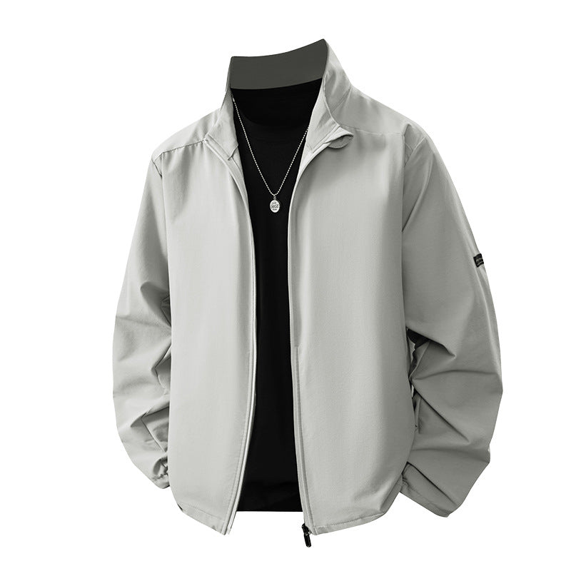Men's Sporty Transitional Jacket with High Collar and Practical Pockets Lisslune
