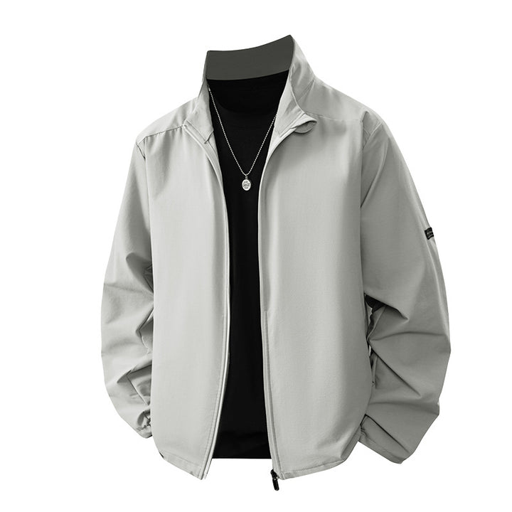 Men's Sporty Transitional Jacket with High Collar and Practical Pockets Lisslune