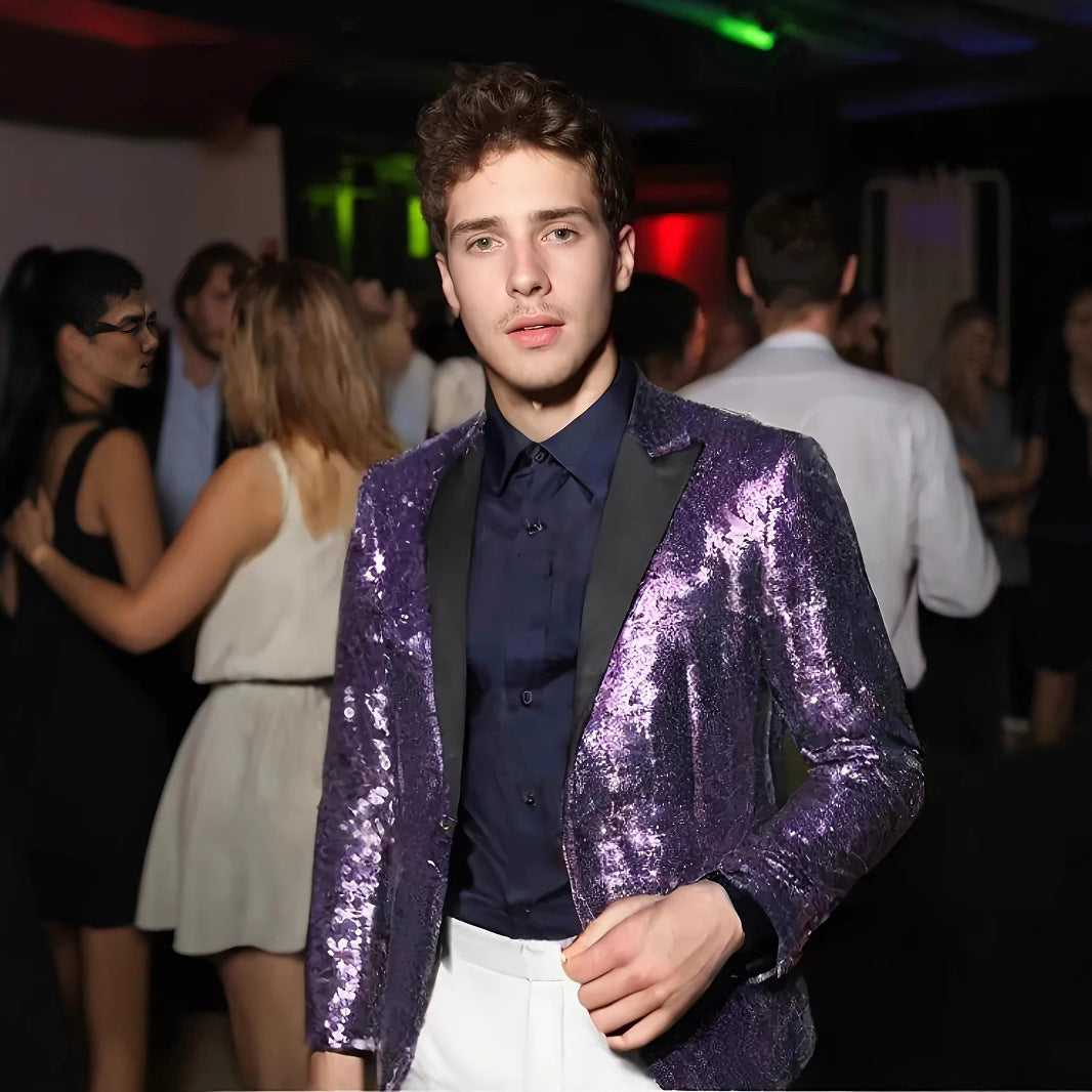 Men's Glamorous Sequin Blazer Lisslune