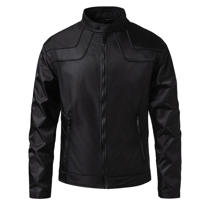 Men's Versatile Synthetic Leather Jacket Lisslune