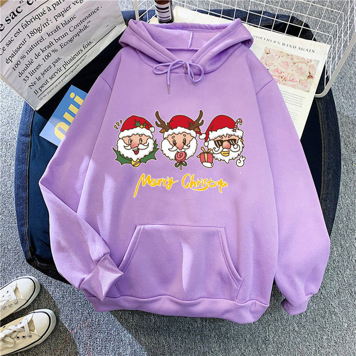 Women's hooded sweatshirt with festive Christmas motif Lisslune