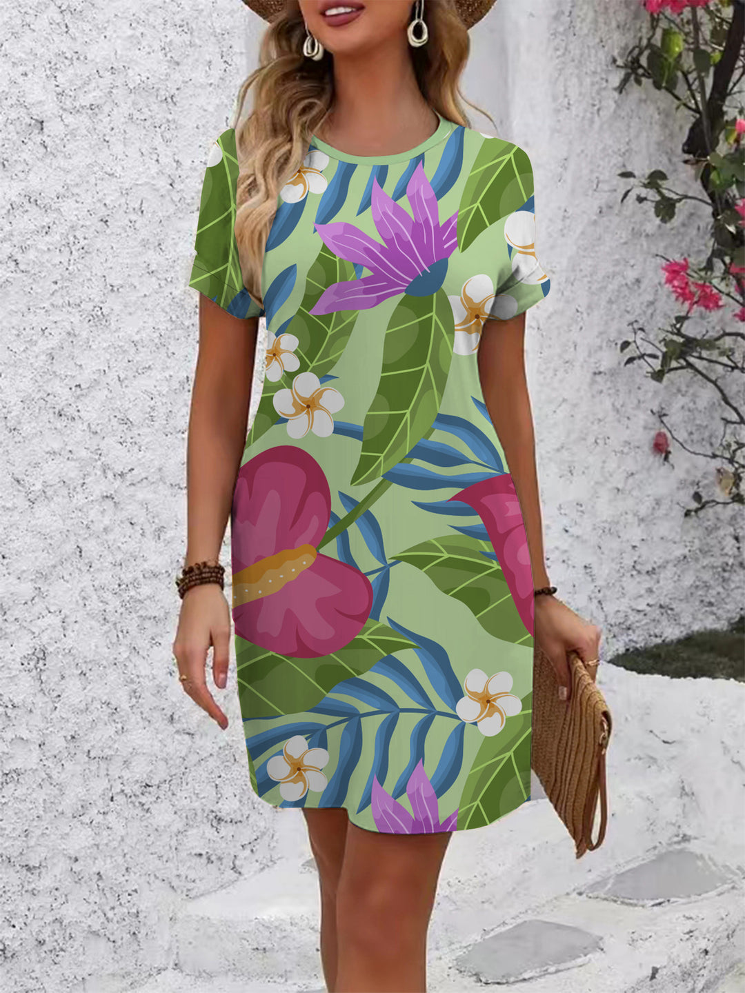Women colorful mandala dress in casual cut Lisslune