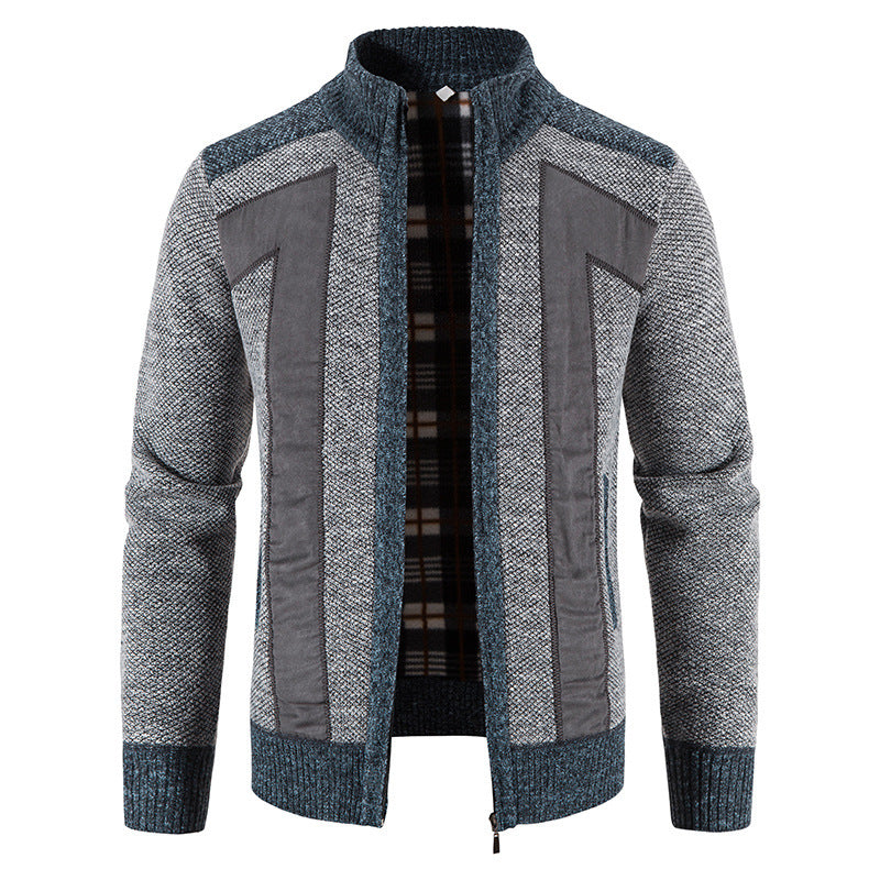 Men's fashionable cardigan with unique cut and hidden zipper Lisslune