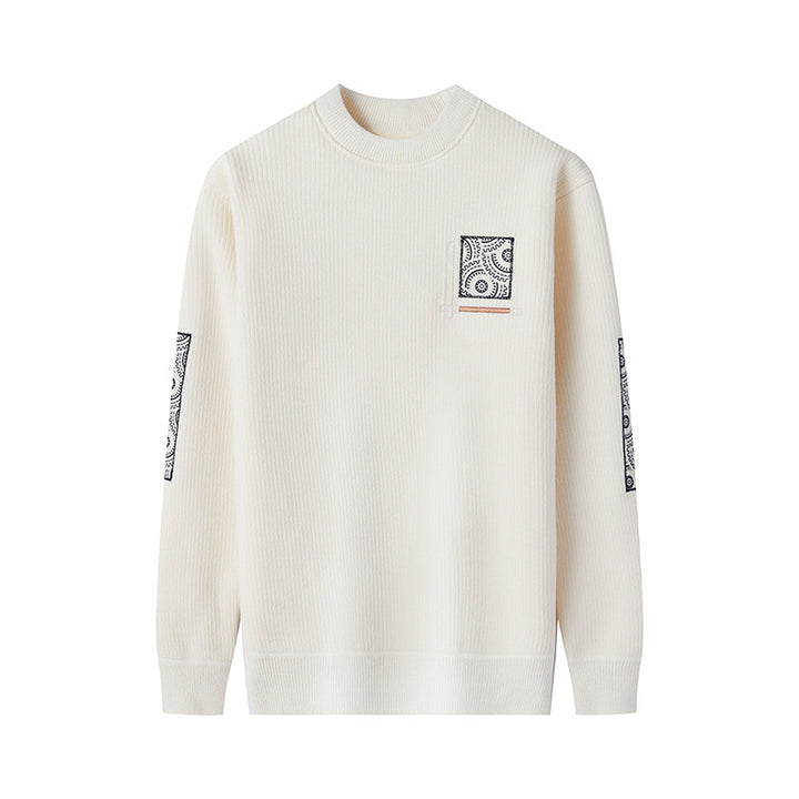Men's cozy knitted sweater with unique print pattern Lisslune