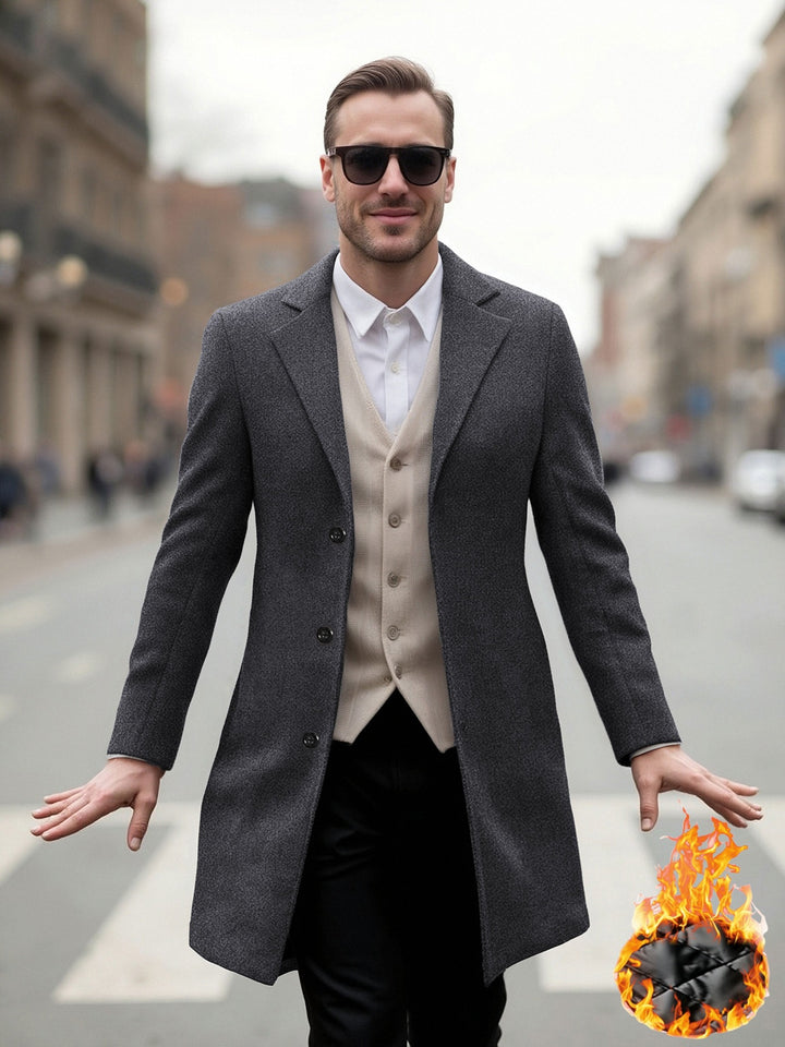 Men's elegant long coat with modern cut and optimal wearing comfort Lisslune