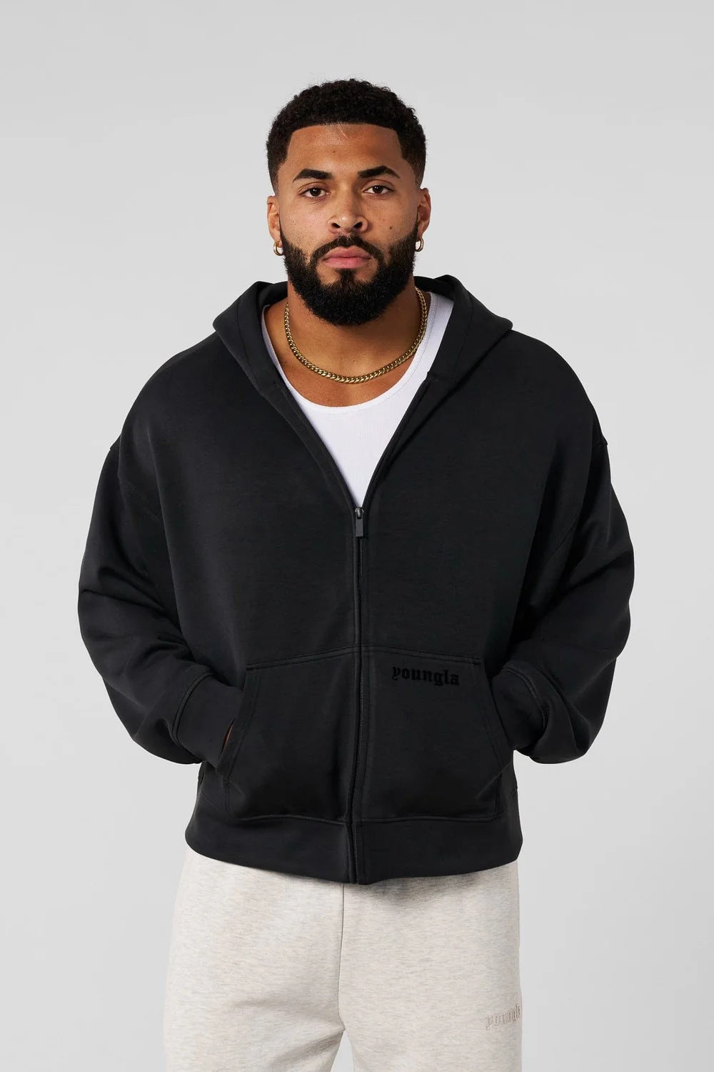 Men's hoodie with full zip and practical pockets Lisslune