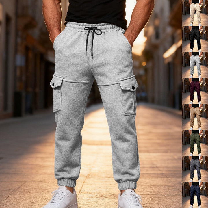 Men's cargo jogger pants with elastic waistband and practical side pockets Lisslune