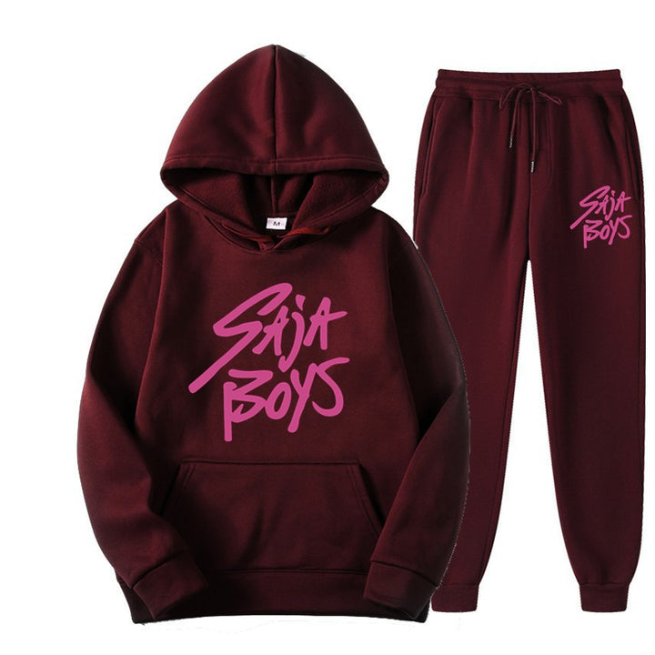 Women's hoodie and jogger set with modern graphic print Lisslune