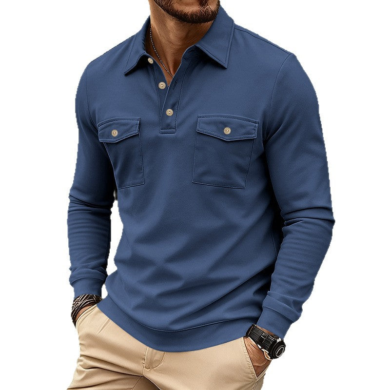 Men's polo shirt with two practical chest pockets and modern cut Lisslune