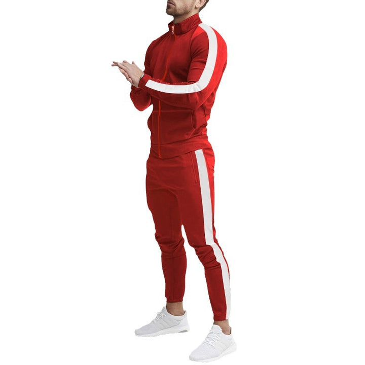 Men's tracksuit with high collar and side stripes Lisslune