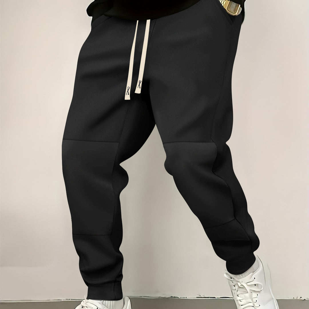Men's elegant sports pants with modern color block elements Lisslune