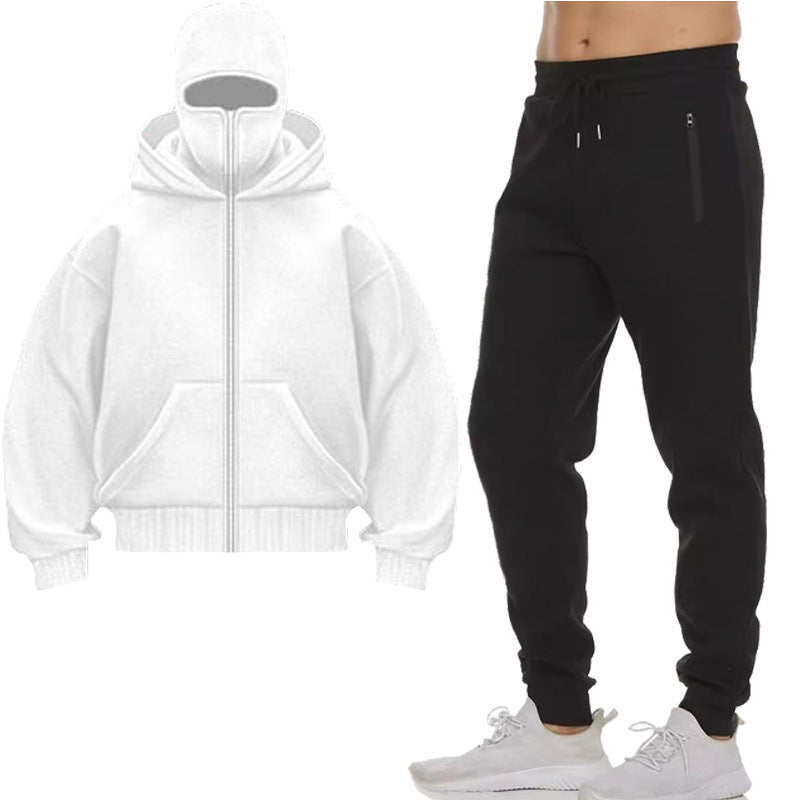 Men's tracksuit with high collar hood and practical zip pockets Lisslune
