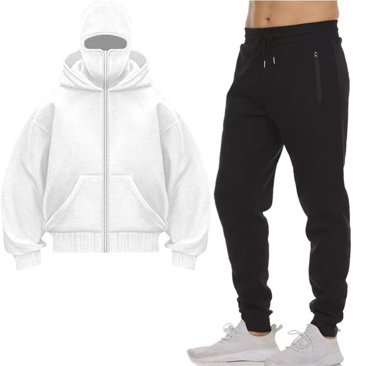 Men's tracksuit with high collar hood and practical zip pockets Lisslune