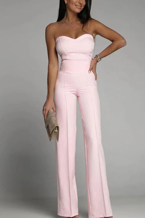 Ladies elegant jumpsuit with off-shoulder design and wide leg Lisslune