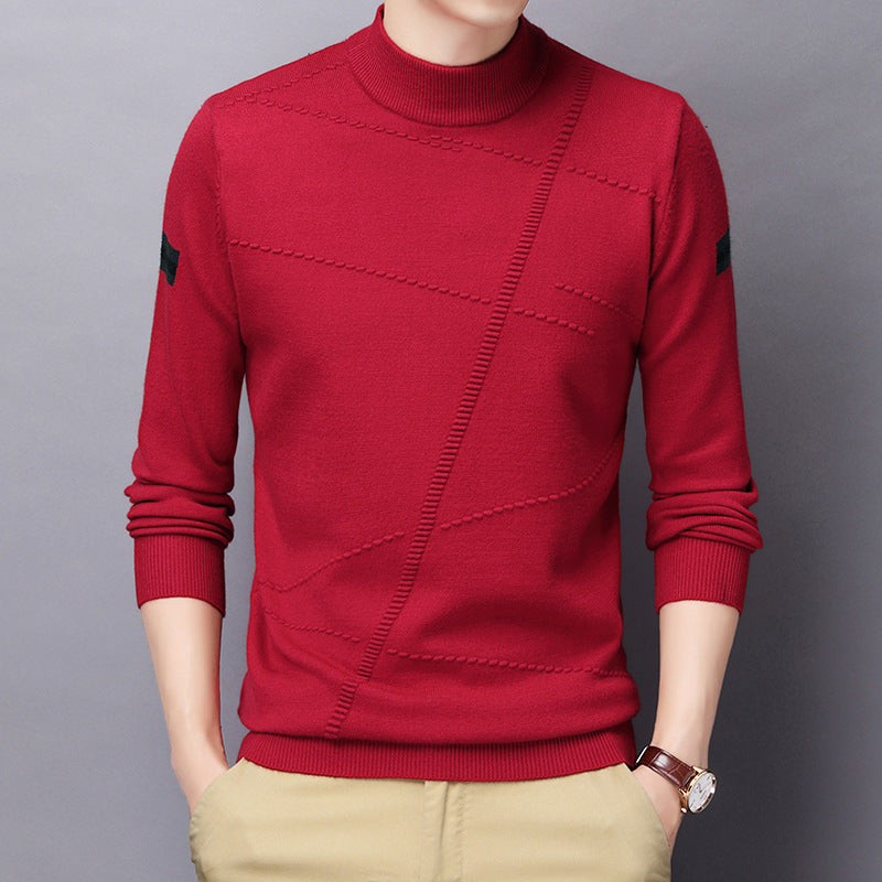 Men's Refined Turtleneck Sweater with Textured Design Lisslune