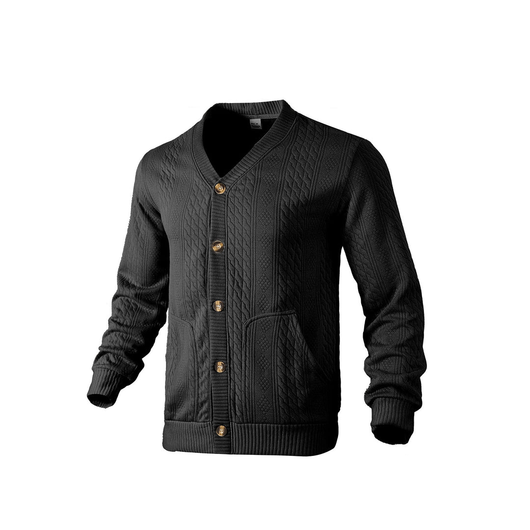 Men's cardigan with creative cable pattern Lisslune