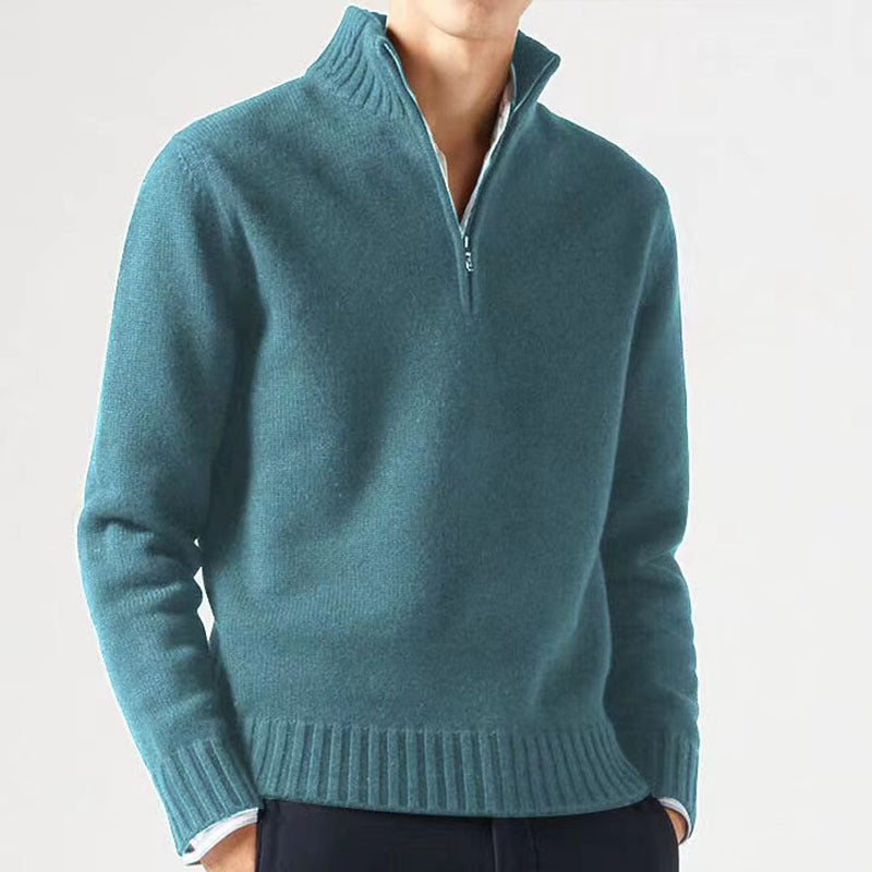 Men's sweater with high collar and modern zipper Lisslune