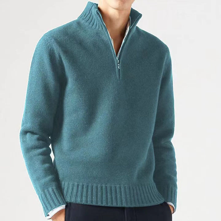 Men's sweater with high collar and modern zipper Lisslune