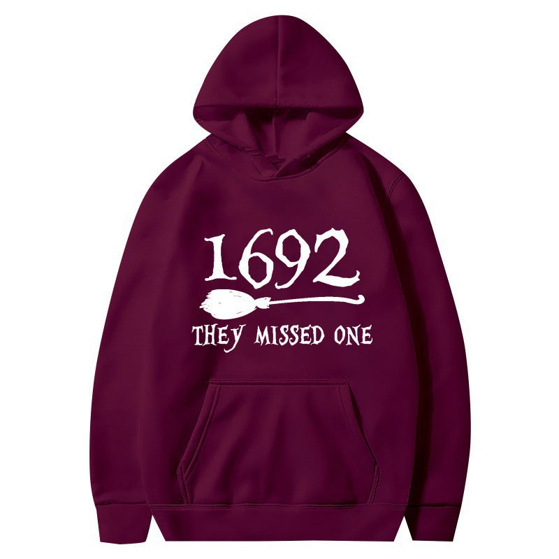 Women’s hooded sweatshirt with creative Halloween motif and loose fit Lisslune