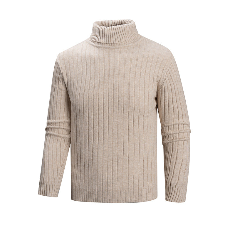 Men's elegant sweater with high collar and fine ribbed structure Lisslune