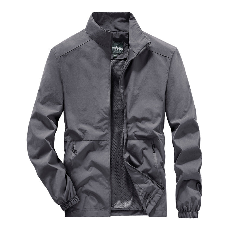 Men's lightweight transitional jacket with high protective collar and breathable inner lining Lisslune