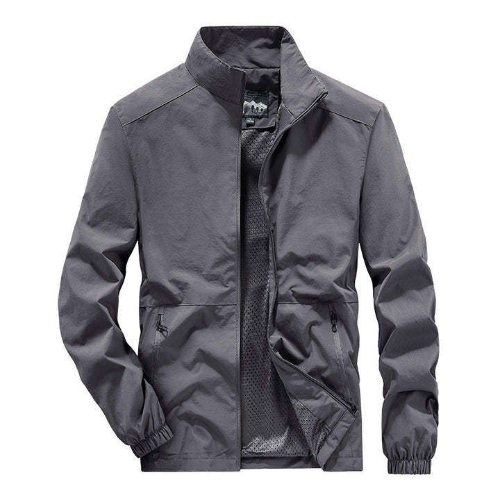 Men's lightweight transitional jacket with high protective collar and breathable inner lining Lisslune