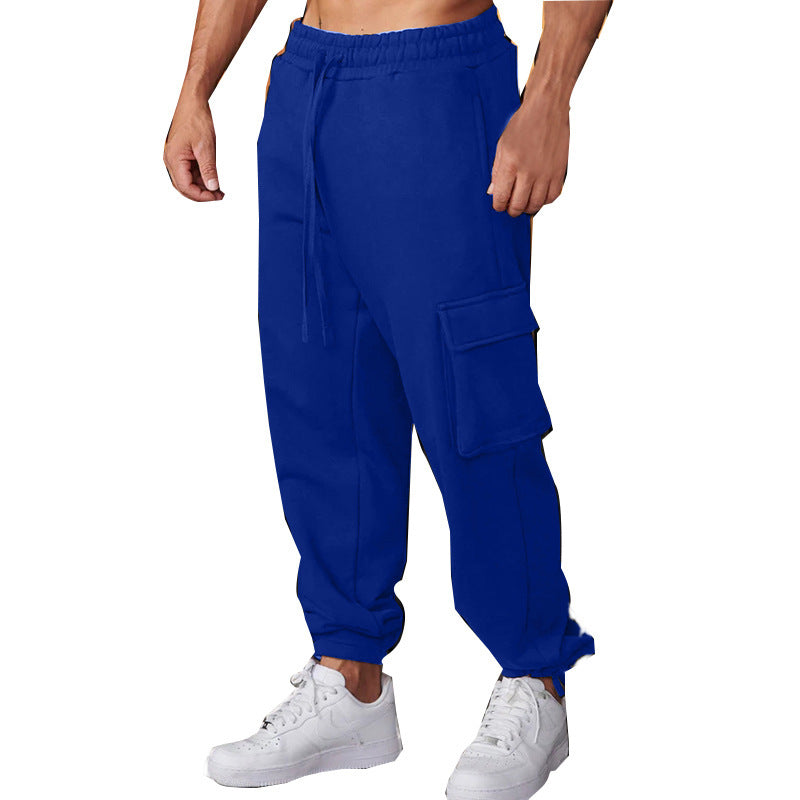 Men's casual cargo jogging pants with elastic waistband and practical side pockets Lisslune
