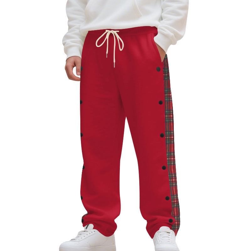 Men's relaxed joggers with checked side stripe Lisslune