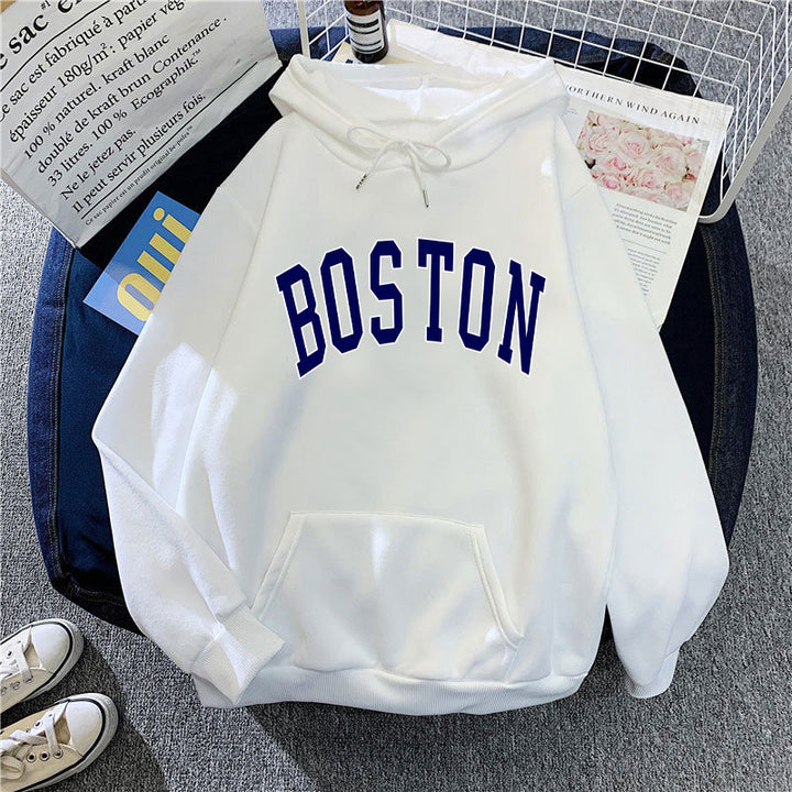 Women's hoodie with classic Boston print Lisslune