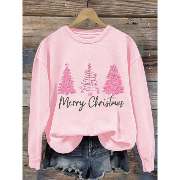 Women comfortable Christmas sweatshirt with festive print Lisslune