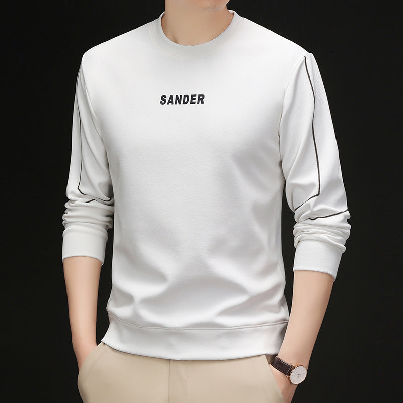 Men's sporty crew neck sweater with modern lettering Lisslune