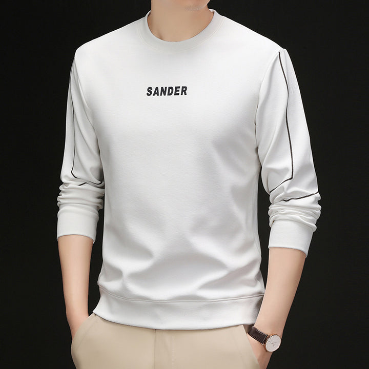 Men's sporty crew neck sweater with modern lettering Lisslune