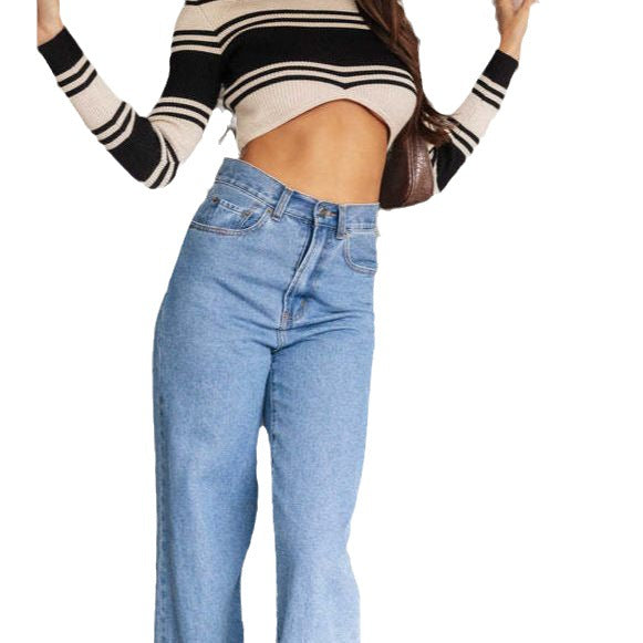 Women's Flared Jeans with High Waist and Wide Leg for Casual Style Lisslune