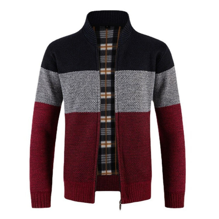 Men's cardigan with textured design and modern collar Lisslune