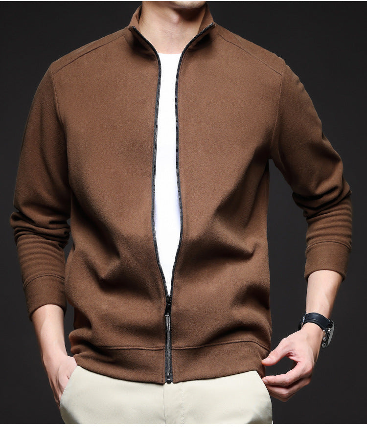 Men's Sporty Sweat Jacket with High Collar and Full Zip Lisslune