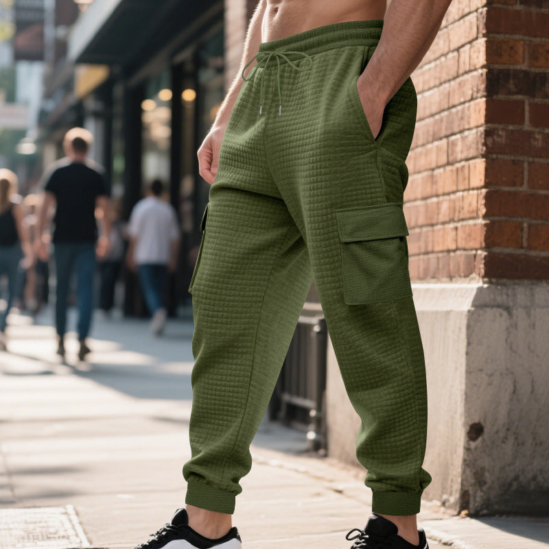 Men's cargo jogging pants with breathable side pockets and elastic waistband Lisslune